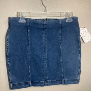 FREE PEOPLE DENIM MINI SKIRT SIZE 10 NWT